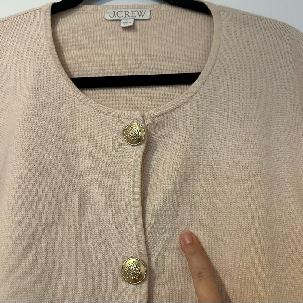 J. Crew Giselle Cardigan Blazer Jacket Merino Cotton Womens Large Cream - Picture 7 of 12